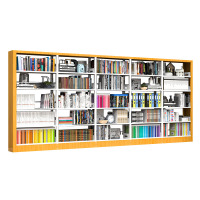 戴劲 书架学校图书馆阅览室书籍架落地资料档案架红色黄色 单面一列五