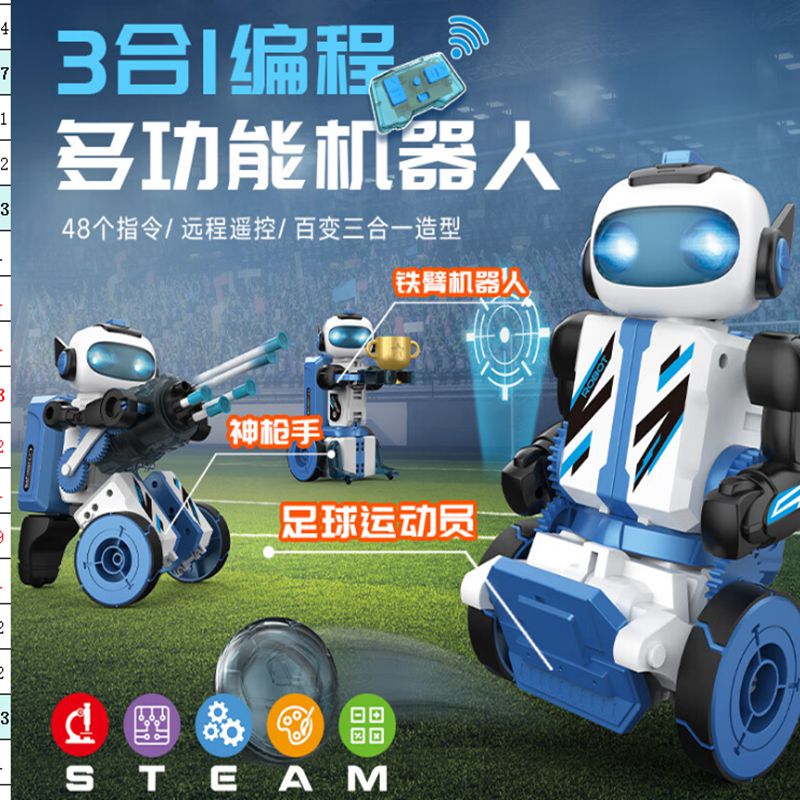 PWU 启多星3合1编程机器人拼装积木电动玩具(可编程版本) 型号:QDX-BC0104C高清大图