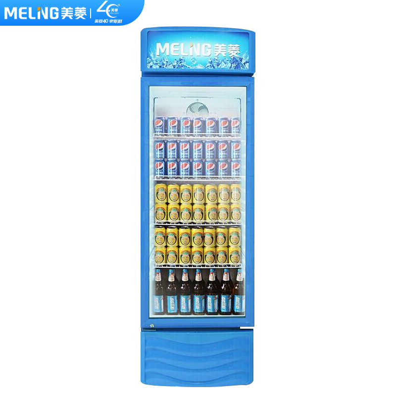 美菱(MELING)SC-288W商用展示柜 立式玻璃冷藏保鲜冰柜 单门饮料啤酒酸奶蛋糕水果陈列柜冷柜
