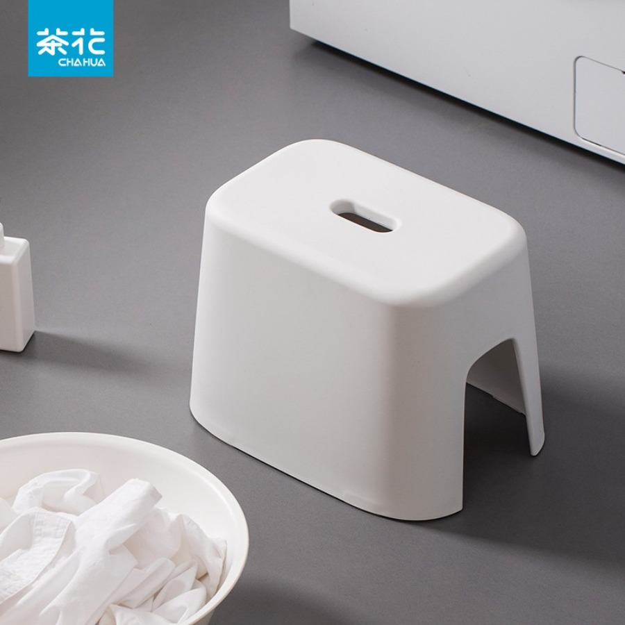 茶花(CHAHUA) 家用儿童凳加厚防滑胶凳 普乐凳白色尺寸:32*23.5*23