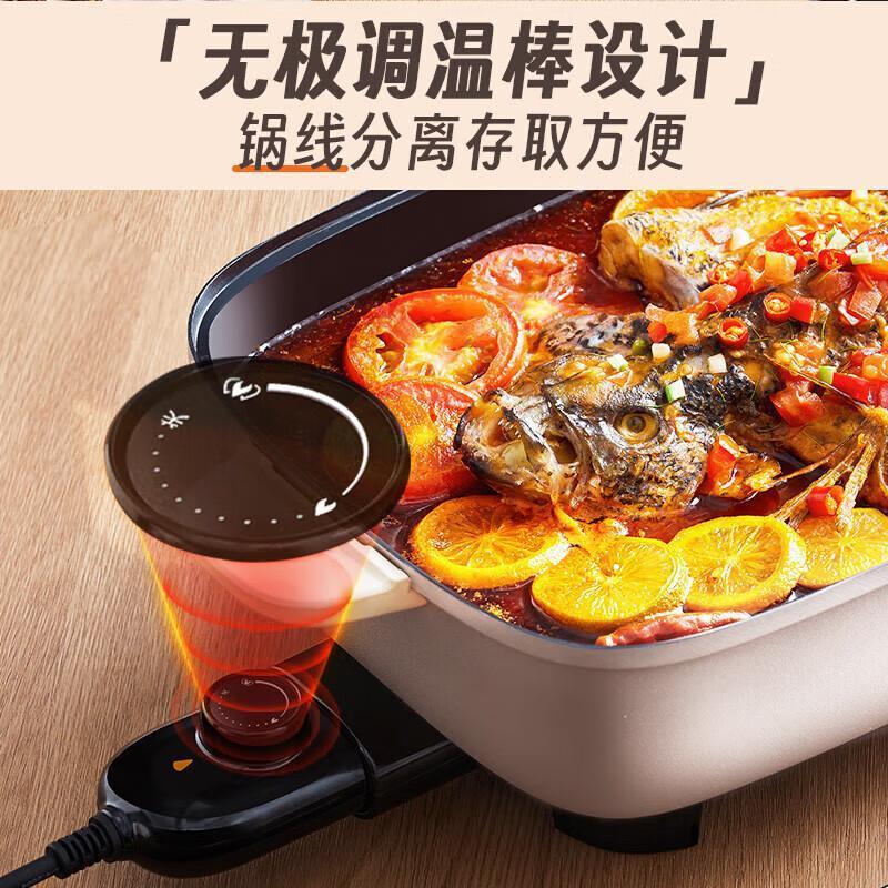小熊(Bear)电火锅多功能料理锅烤鱼锅烤涮一体多用途锅8L大容量可烤全鱼6-8人DHG-D80F3 8L高清大图