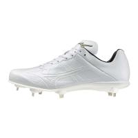 美津浓(Mizuno)男棒球鞋轻量金属钉透气舒适专业户外训练鞋 White 42