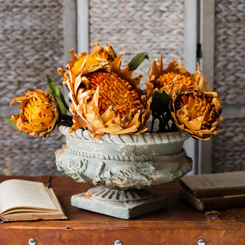 美帮汇古典纹饰柱头花盆花器花瓶凡尔赛复古艺术风格花园装饰法式 古典柱头盆(B款) 大图片