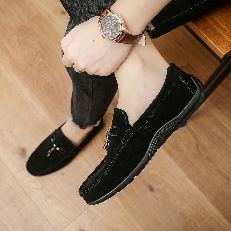 奥康2024年春季新款豆豆鞋男时尚百搭个性休闲鞋软底套脚一脚蹬懒人鞋