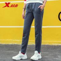 特步(Xtep)女运动长裤正品2018冬新款加绒保暖针织常规型常规款休闲卫裤运动长裤882428639038