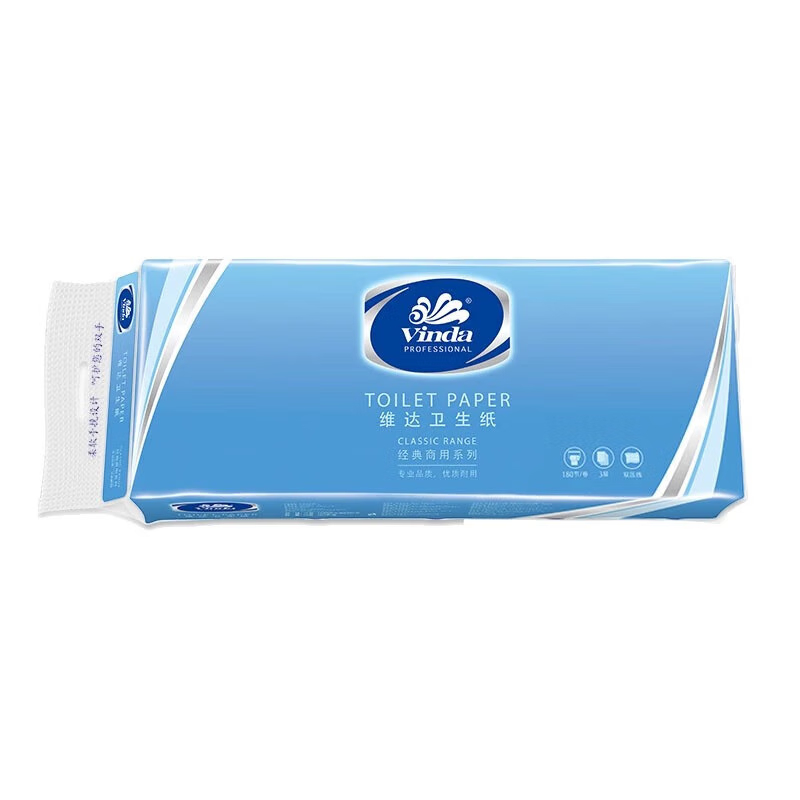 维达 有芯卷纸 商用经典 卫生纸厕纸 卷筒纸 家庭装 3层180节*10卷/提 2提高清大图