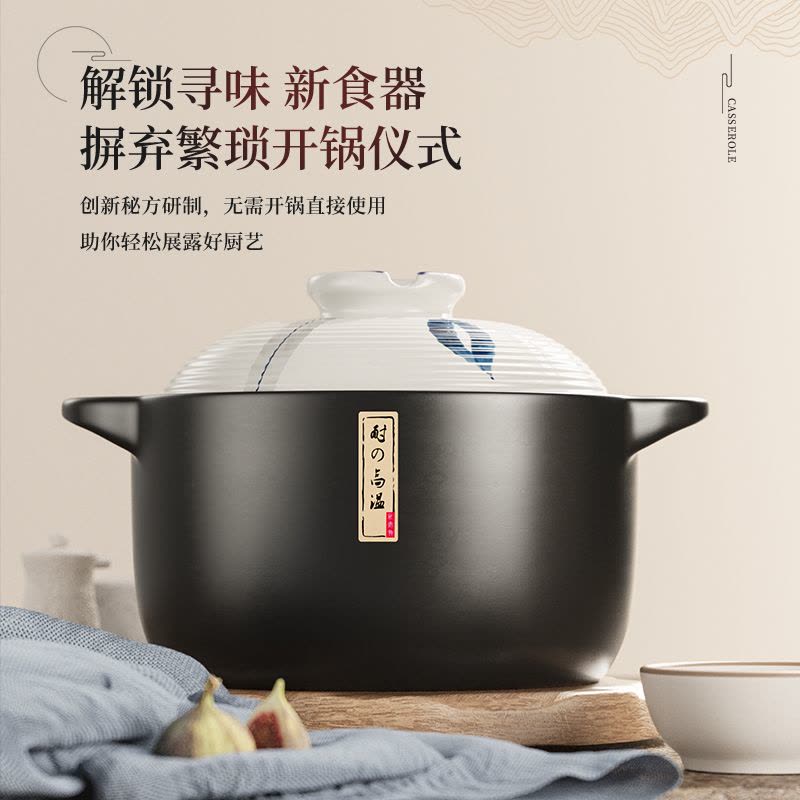 荣事达(Royalstar)砂锅炖锅家用1.6L燃气耐高温手绘釉彩干烧不裂瓦煲陶瓷汤煲仔饭沙锅RA182222*18-9图片