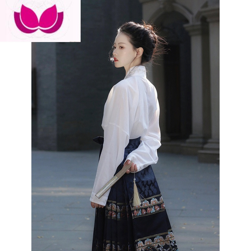 七斓新中式国风改良汉服连衣裙女广袖流仙惊鸿十二破裙马面裙套装