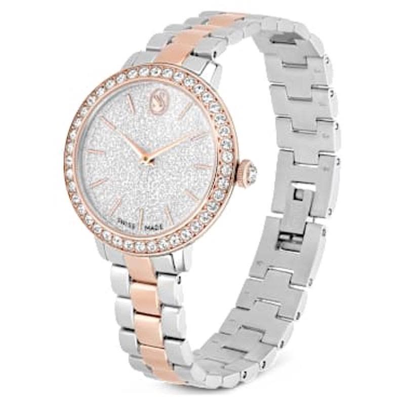 Swarovski女士璀璨水晶镶钻防水石英瑞士金 tones 女表图片