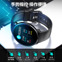 【全屏触控+自定义表盘】智能手环男女血压心率防水运动手环圆屏金属彩屏腕表计步器睡眠蓝牙手环手表 黑色钢带