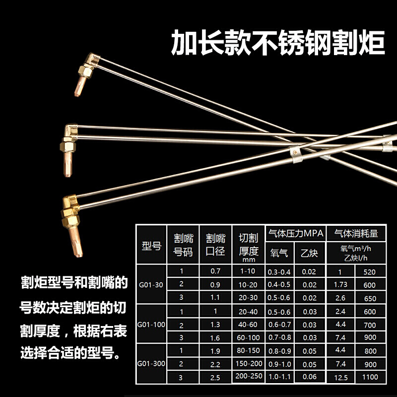 加长1米30型割100割炬氧气乙炔煤气割具焊气割抢不锈钢割把 默认煤气割嘴!梅花割嘴!高清大图
