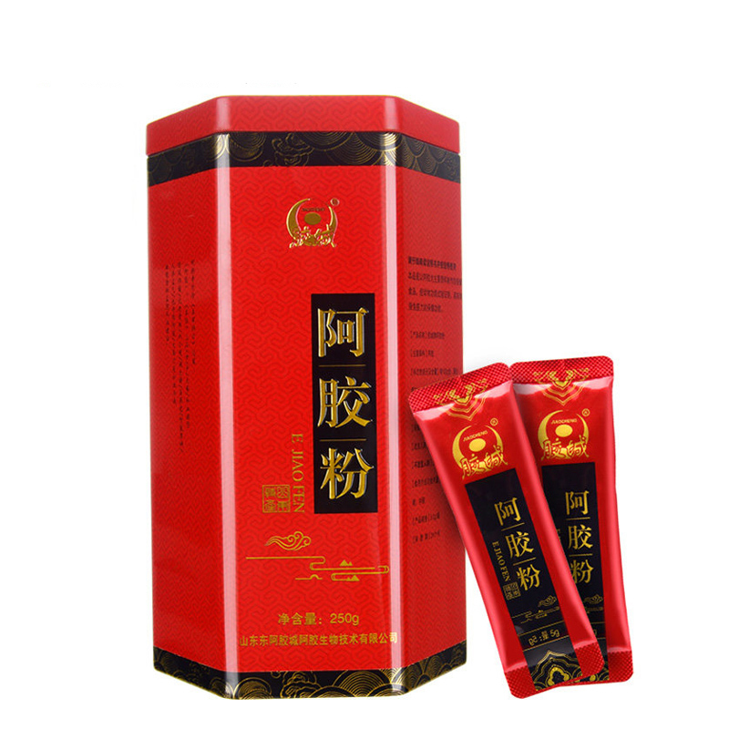 JIAO CHENG胶城阿胶 阿胶粉 山东东阿县阿胶原粉即食速溶粉5g×50袋 250g/盒 罐装