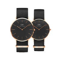 [两年质保]Daniel Wellington/丹尼尔惠灵顿 欧美品牌 DW情侣对表 金边 尼龙带 石英表 情侣