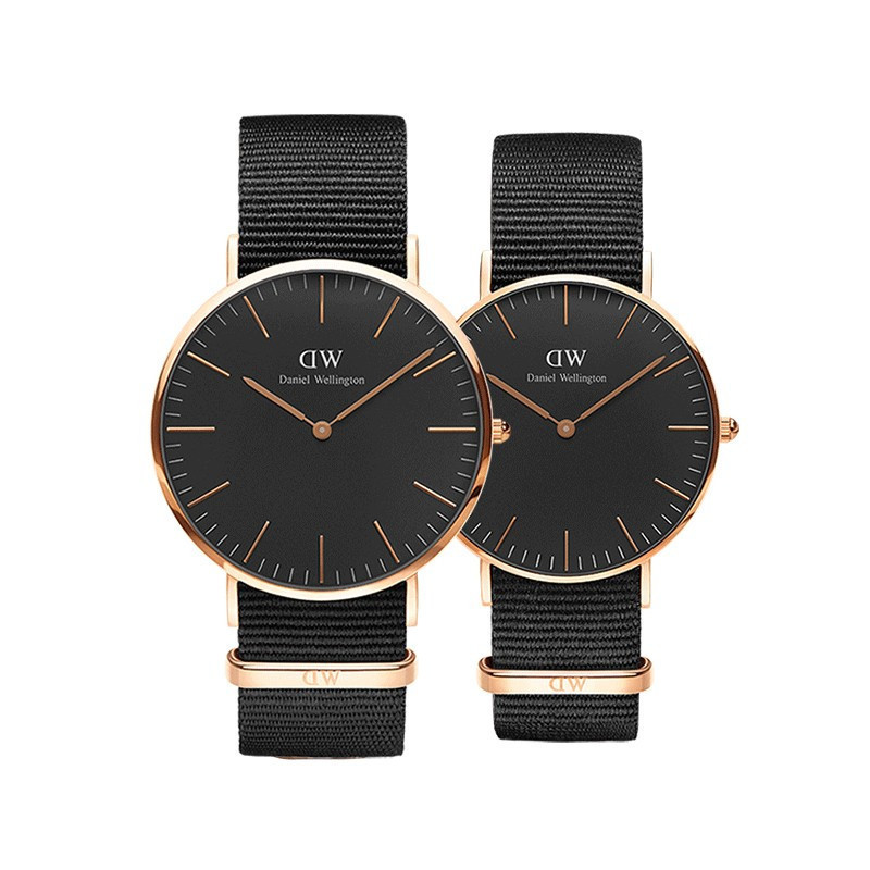 [两年质保]Daniel Wellington/丹尼尔惠灵顿 欧美品牌 DW情侣对表 金边 尼龙带 石英表 情侣