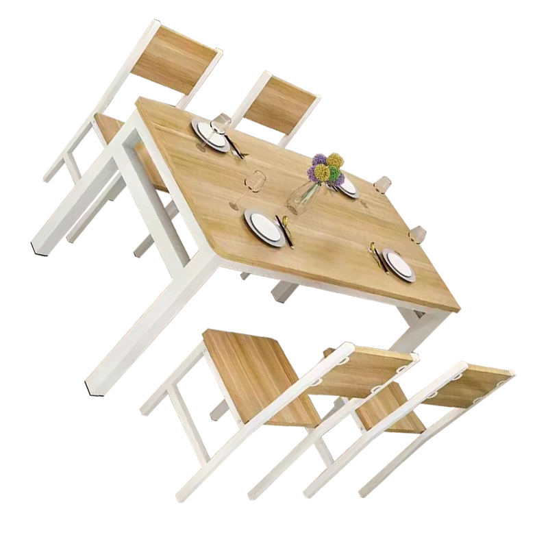 汐食堂餐桌1.4米桌+4椅套高清大图