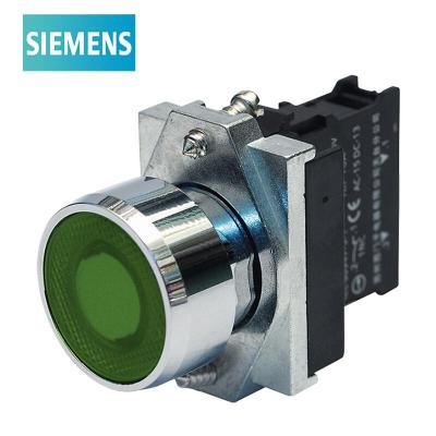 西子 3SB6 LED型平头按钮 绿色 带灯泡 220VAC 1常开 金属 瞬动型 22mm 按钮