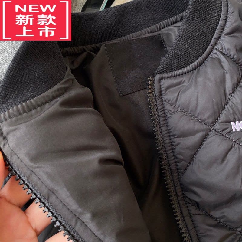 可莉允熊孩子家自制韩潮范秋冬款儿童菱形格棉服外套男童棒球服夹克衫图片