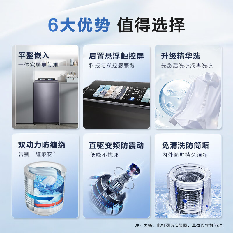 海尔(Haier)MS100-BZ568H 云溪波轮洗衣机全自动家用[净界R1·ME]10公斤后控 精华洗 免清洗双力动