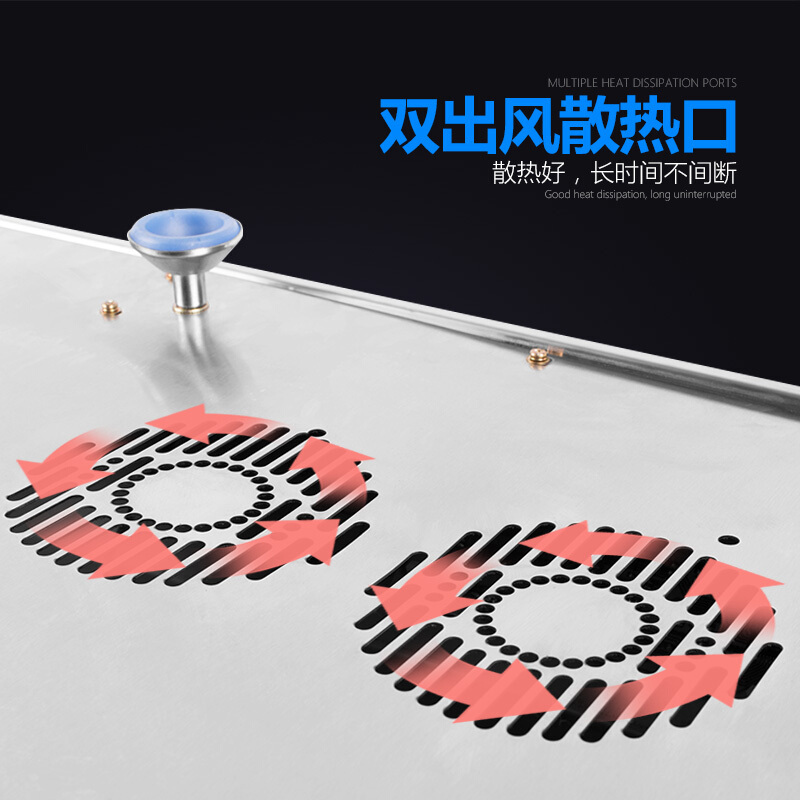 乐创(lecon)电磁炉商用多头大功率3500W5000W双头组合电磁炉商用台式凹面多眼煲仔炉 双平面3500W*2嵌入