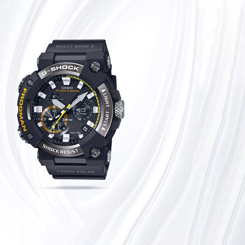 卡西欧casio官方旗舰店手表男毒蛙七代蛙人g-shock太阳能蓝宝石不对称