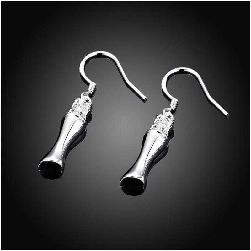 E786Women Silver Earrings 镀纯银水晶时尚精致日韩版女耳饰耳环送女朋友七夕情人节礼物