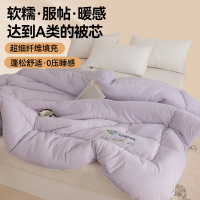 软乎乎大豆蛋白恒温云朵绒软糯冬天加厚保暖春秋被芯冬季被子棉被 220*240【6斤】春秋被 云朵被【雅韵紫】