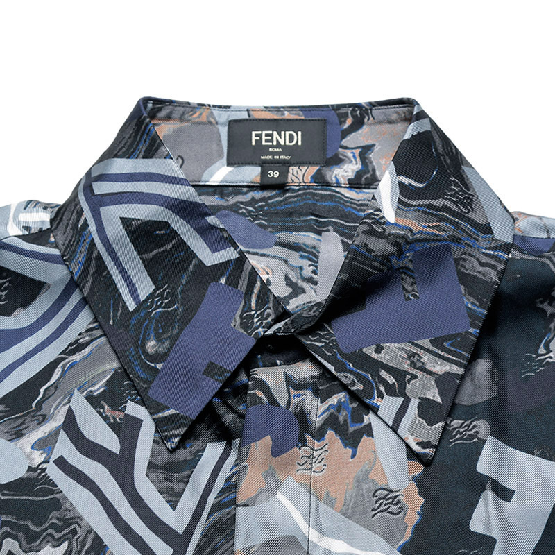 芬迪fendi男士桑蚕丝宽松版休闲长袖衬衫fs0876aita