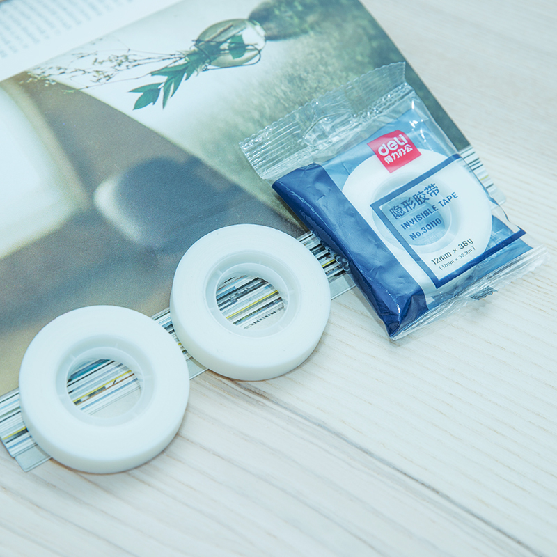 得力(deli) 30110易撕型隐形文具胶带12mm*36y*50um(乳白) 288卷