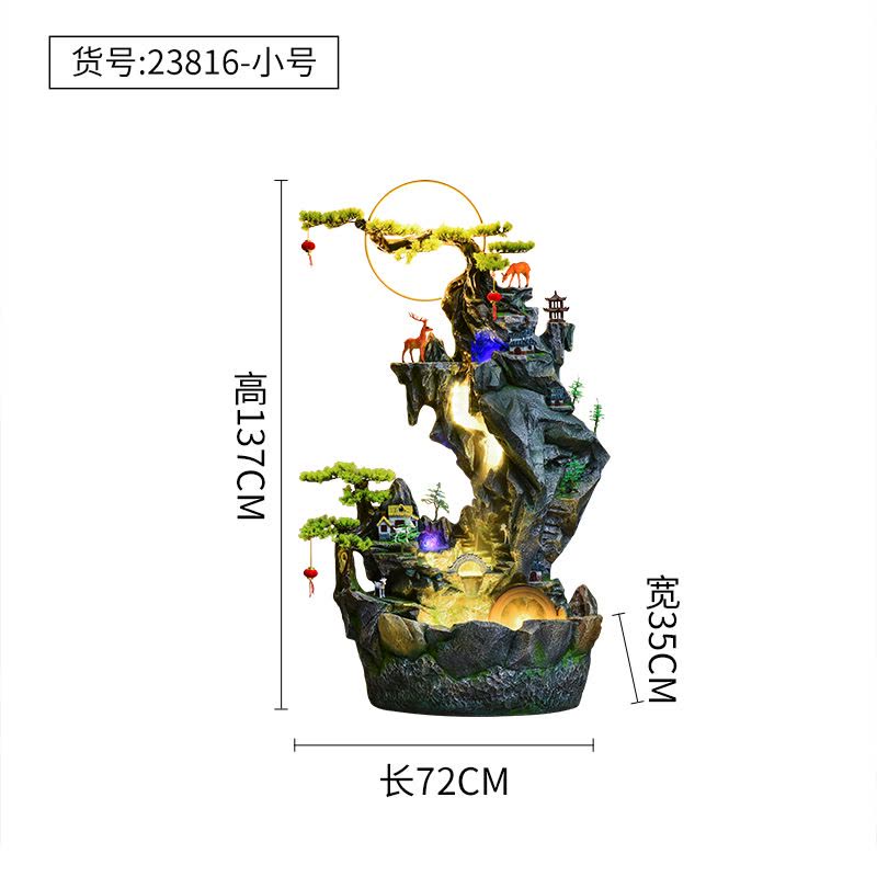 大型假山流水喷泉庭院室内花园落地鱼缸庭院景观玄关客厅造景摆件图片