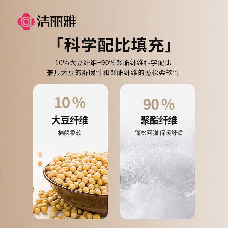 洁丽雅(grace)CP2367奶黄180*220cm A类面料 10%大豆纤维 纤维被子空调夏凉被图片