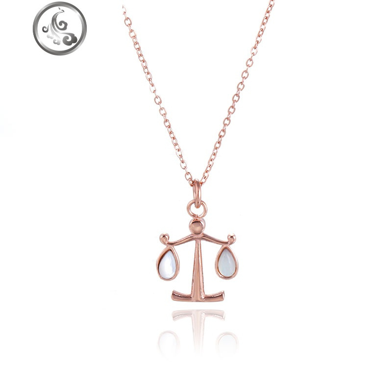 mq12星座项链玫瑰金项链时尚饰品项链十二星座锁骨链镀金项链jimi