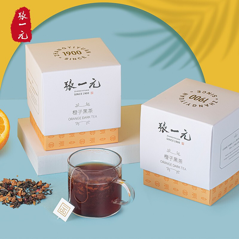张一元茶叶橙子黑茶果味茶黑茶调味茶下午茶冷泡茶30g(10包)