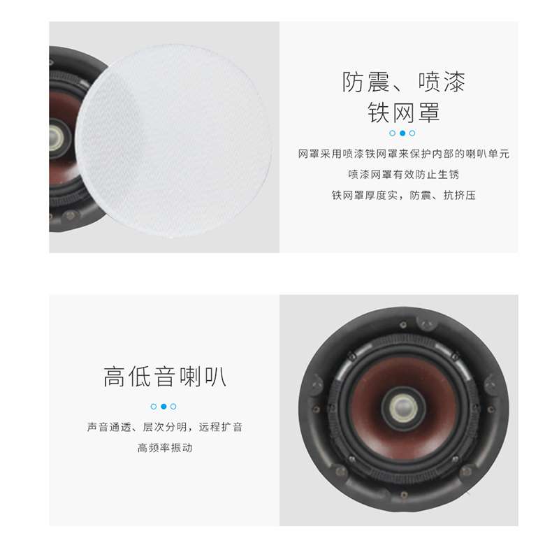 润普(Runpu)国产化音视频会议室展厅教室礼堂报告厅/定阻吊顶音响6英寸同轴音箱喇叭扬声器一只RP-XDY02