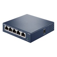 FAST迅捷FSG105 5口全千兆交换机 1000M网络监控钢壳4口五口分线器网线宿舍交换器家用分流器可USB供电集线