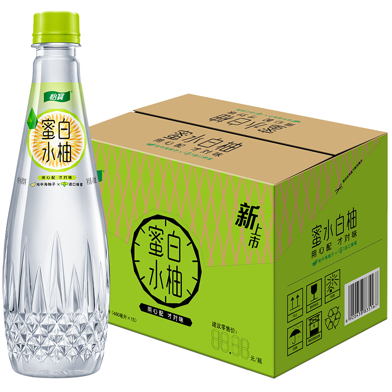 怡宝 蜜水白柚水果饮料 480ml*15整箱装