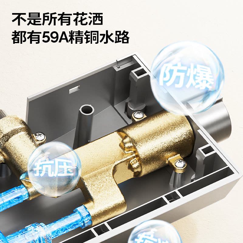 九牧(JOMOO) 方管贴墙淋浴器三功能手持花洒 36661-809/HBS-1图片