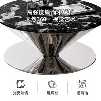 全友家居飞碟茶几客厅沙发边几大理石台面简约现代家用轻奢置物桌