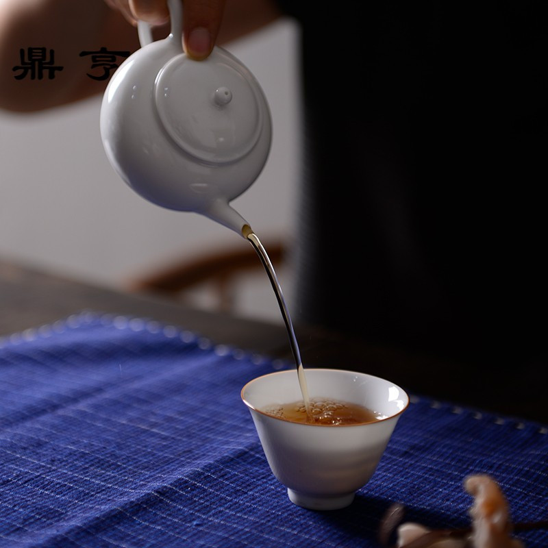 鼎亨一禅茶事 景德镇甜白釉泡茶壶白瓷手工泡茶陶瓷茶壶精致过滤