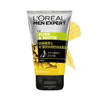欧莱雅(L'OREAL)洗面奶 男士洗面奶 男士矿漠泥长效控油洁面乳100ml 控油平衡 深层清洁