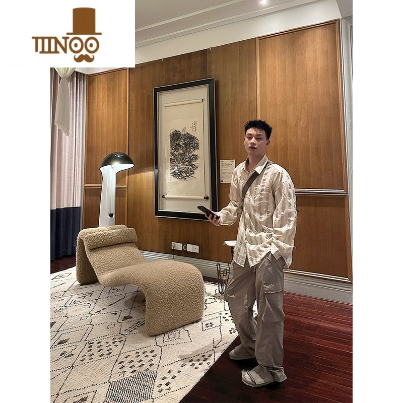 YANXU慵懒条纹轻薄防晒长袖衬衫男美式复古文艺男女潮流中性风入秋衬衣高清大图