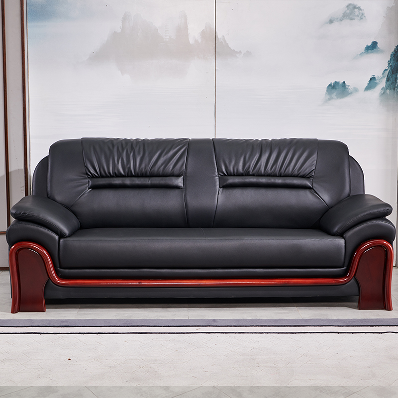 三金鑫 办公家具办公沙发会客接待商务洽谈中式沙发商务传统办公沙发高清大图