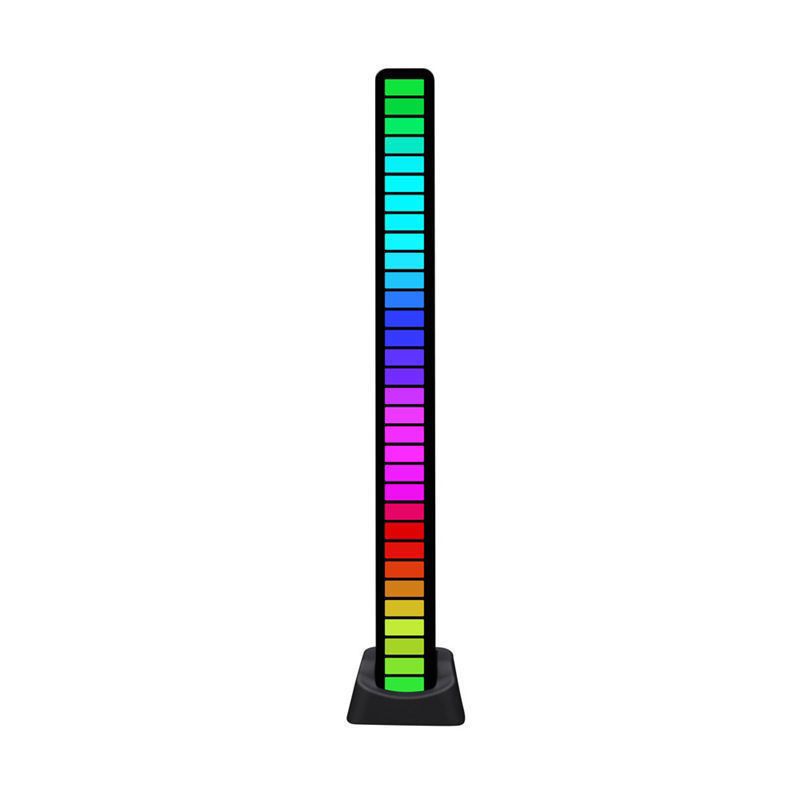 太空银 插电款+数据线+底座+双面胶+面巾 汽车RGB声控拾音灯节奏灯车载电竟音响氛围跳动车内音频谱感应灯