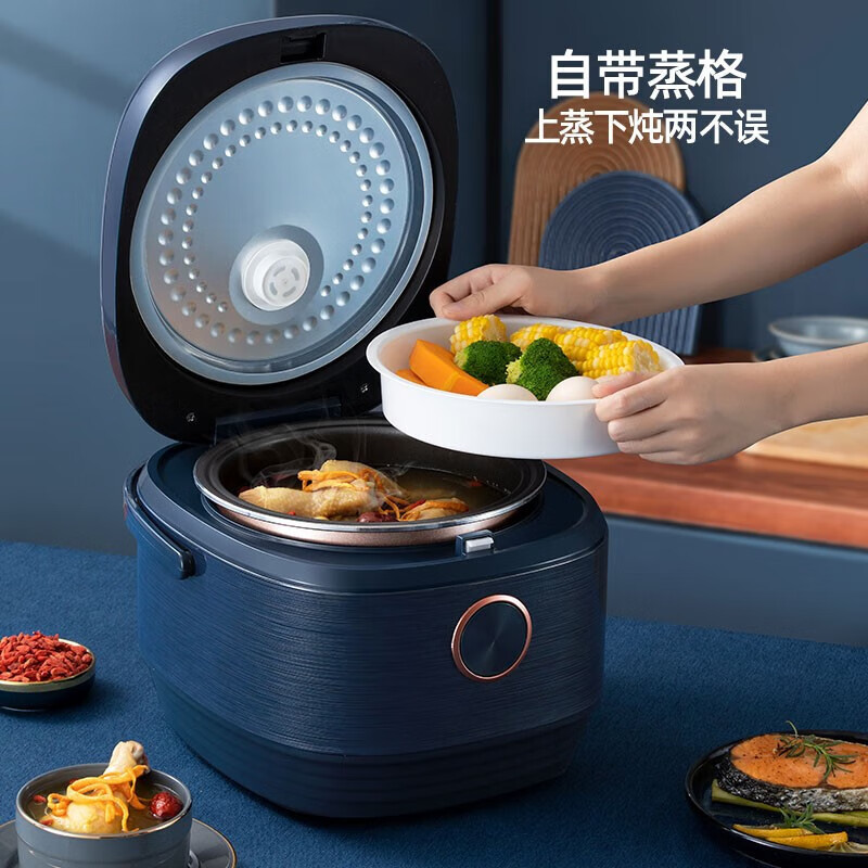 龙的(Longde)LD-FS301A电饭煲家用电饭锅智能预约煲汤煮米饭杂粮粥多功能煮饭锅自带蒸格可 上蒸下炖高清大图