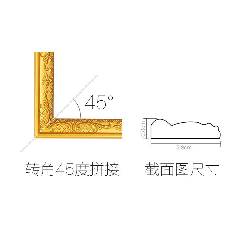 电视背景墙边框线条吊顶装饰线条贴镜框线条相框边框石膏自粘边线 白色1米(自粘) 2.8cm宽