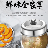 爱仕达 ASD 蒸锅304不锈钢锅体家用蒸笼三层30CM加厚复底燃气电磁炉通用锅具QN1530