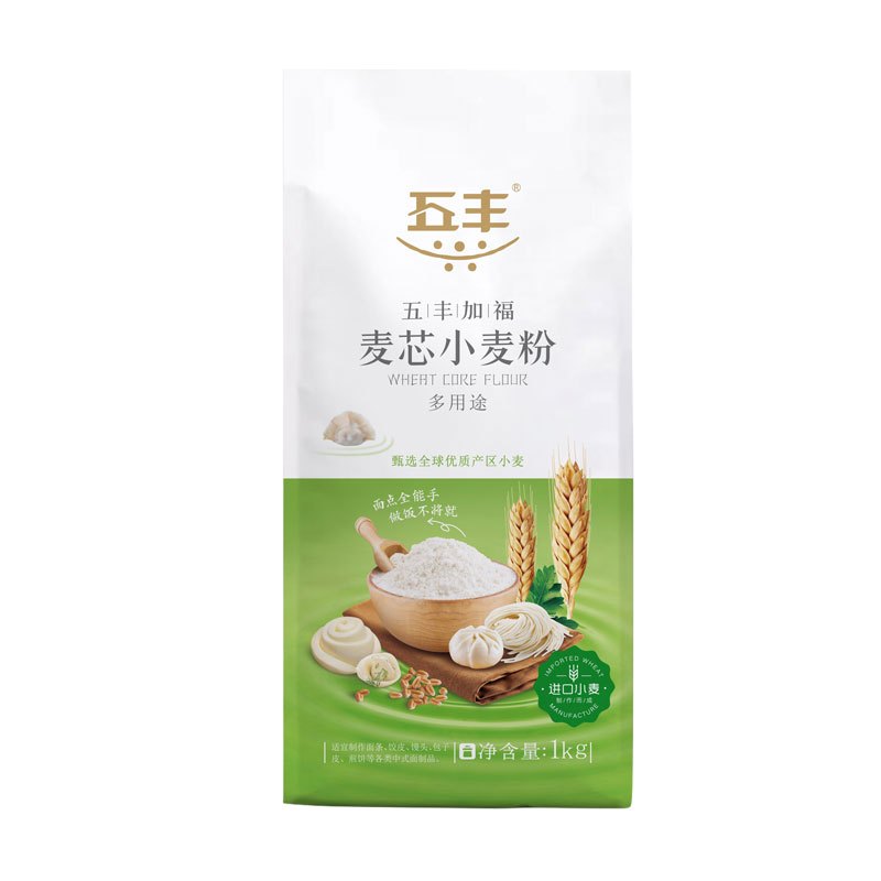 华润五丰加福麦芯小麦粉1kg多用途麦面粉2斤面条饺子包子煎饼苏宁自营