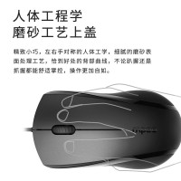 雷柏(RAPOO) N1600黑色有线台式 笔记本 办公鼠标(送森迈入耳式耳机)