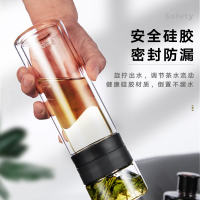爱仕达ASD 双层玻璃杯体茶水分离耐骤冷热创意多变便携商务办公泡茶300ML 杯RWB30B9WG-D