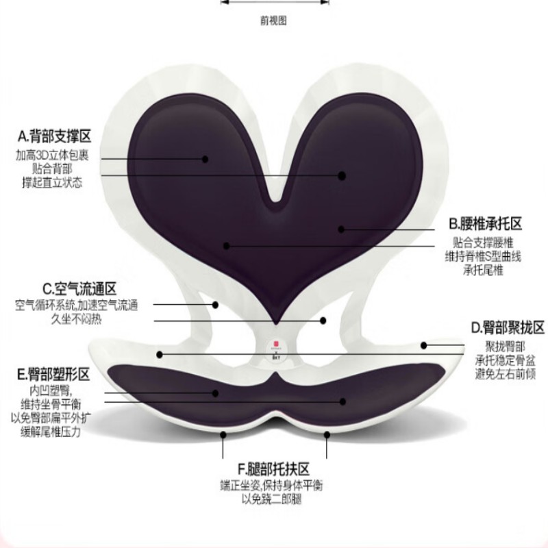 BKT 爱心「普拉提」坐姿椅 爱心版 摩卡黑 故宫宫廷联名款高清大图