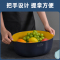 网红水果盘篮客厅塑料双层洗菜篮子家用厨房洗菜盆沥水篮筐神器|O型小号藏青色